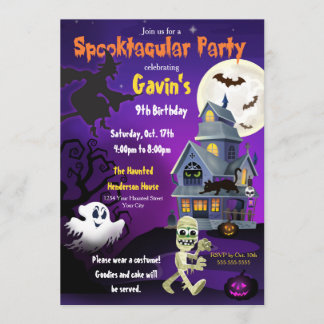 Invitación de Halloween Spooktacular