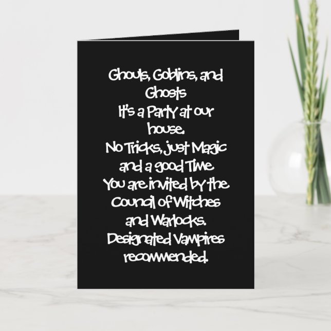 Invitación de Halloween, Tarjeta de Felicitación D (Anverso)