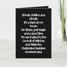 Invitación de Halloween, tarjeta de felicitación p