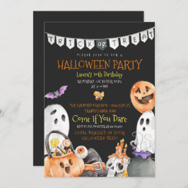 Invitación de Halloween Trick o Tret