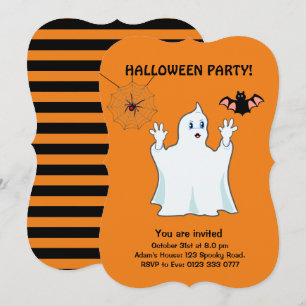 Invitación de Halloween Trumpy Fantasma, Araña y M