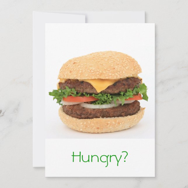 Invitación de hamburguesa a una comida (Anverso)