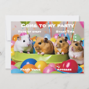 Invitación de Hamster Party