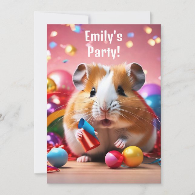 Invitación de Hamster Party (Anverso)