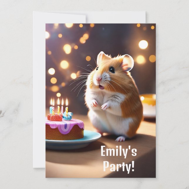 Invitación de Hamster Party (Anverso)