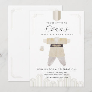 Invitación de Hanbok para el primer cumpleaños Dol