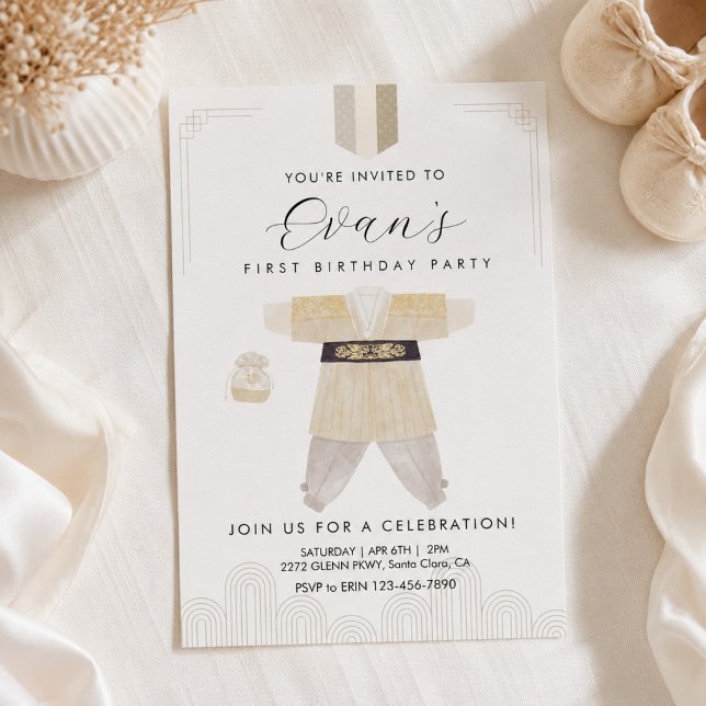 Invitación de Hanbok para el primer cumpleaños Dol (Subido por el creador)