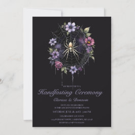 Invitación de Handfasting de Araña Floral Púrpura 