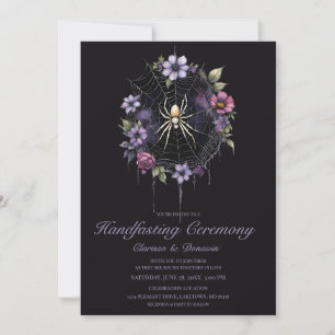 Invitación de Handfasting de Araña Floral Púrpura 