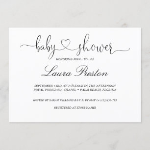 Invitación de Handlettered Baby Shower de la