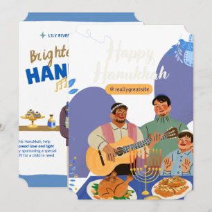 Invitación de Hanukkah Brillante