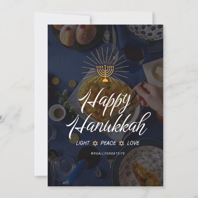 Invitación de Hanukkah por la Paz Ligera (Anverso)