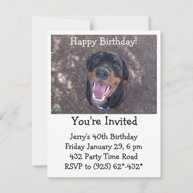 Invitación de Happy Heidi Rottweiler (Anverso)