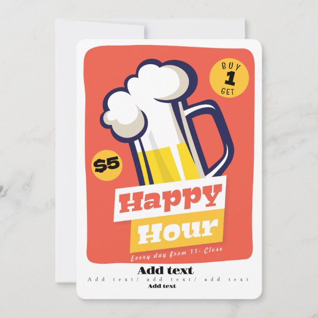Invitación de Happy Hour (Anverso)