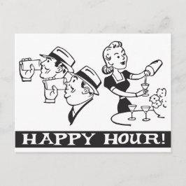 Invitación de Happy Hour con divertido retro