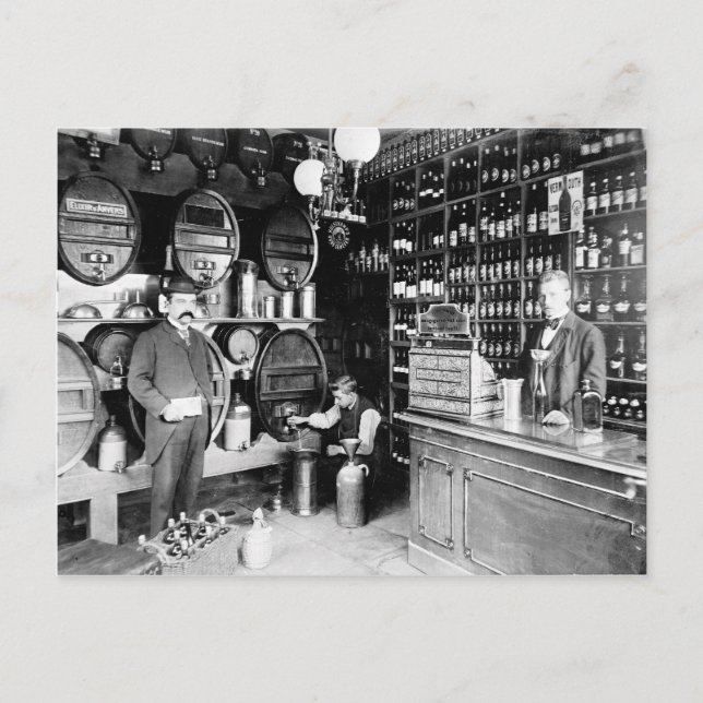 Invitación de Happy Hour con foto de bar vintage (Anverso)