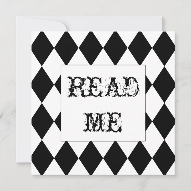 Invitación de Harlequin Square Alice en el país de (Anverso)