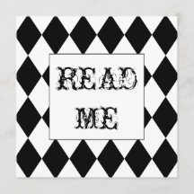 Invitación de Harlequin Square Alice en el país de