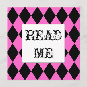 Invitación de Harlequin Square Alice en el país de