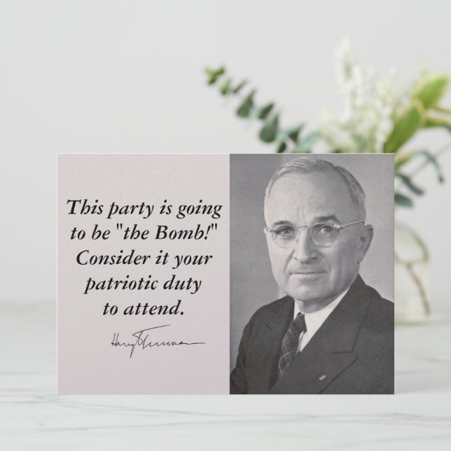 Invitación de Harry Truman (Anverso de pie)