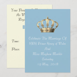 Invitación de Harry y Meghan Royal Crown Personali