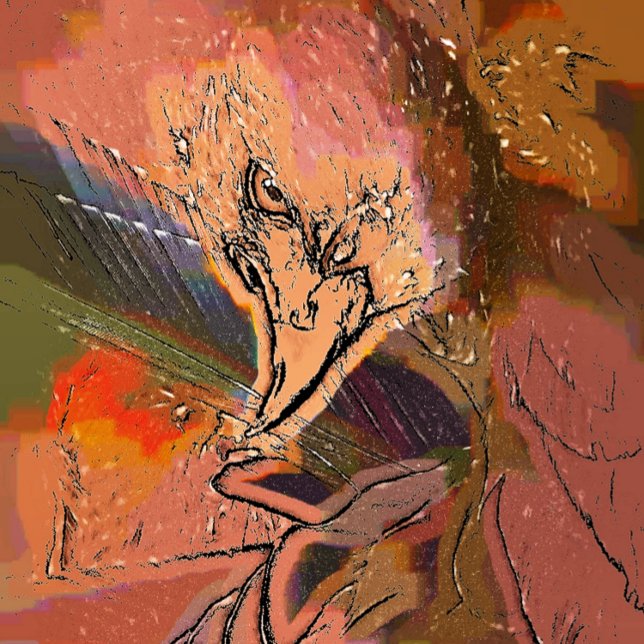 INVITACIÓN DE HAWK (A petty art design of a Harris Hawk bird of prey preening its feathers.)