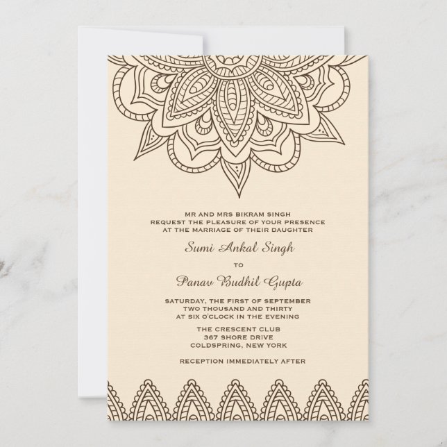 Invitación de Henna (Anverso)