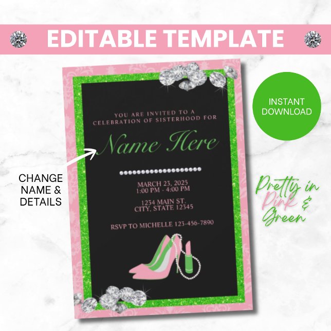 Invitación de Hermandad de Sororidad Rosa y Verde (Subido por el creador)