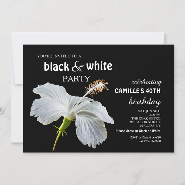 Invitación de Hibisco Blanco (Anverso)