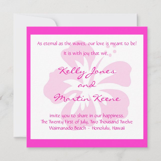 Invitación de Hibiscus Rosa (Anverso)