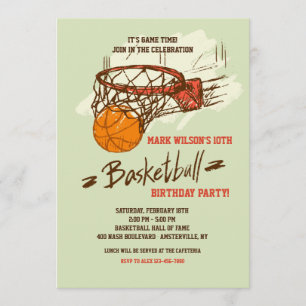 Invitación de hincha de baloncesto