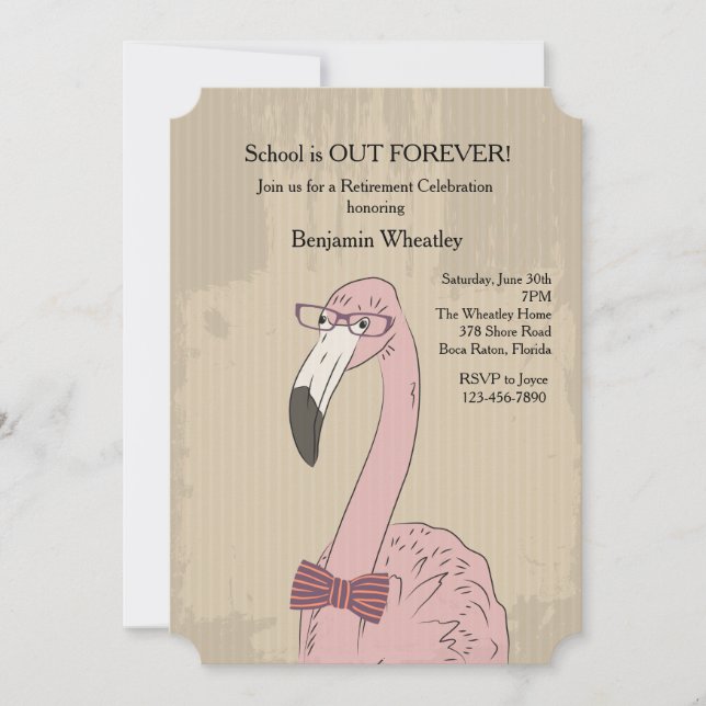 Invitación de Hipster Flamingo (Anverso)