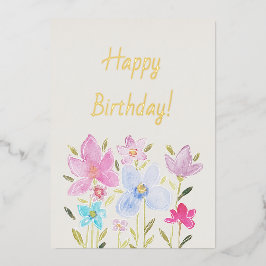 Invitación de Hoja de Flores Silvestres de Acuarel