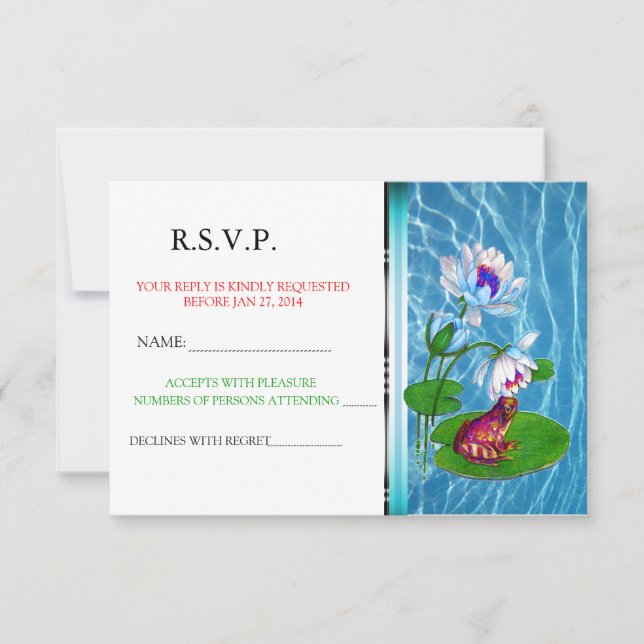 Invitación de hoja de nenúfar con anuncio de confi (Anverso)