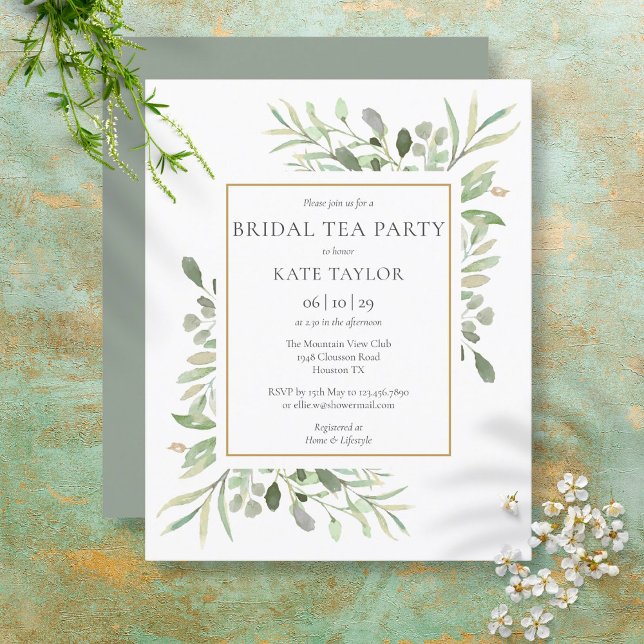 Invitación de Hoja de Verde para Fiesta de Té Nupc (Subido por el creador)
