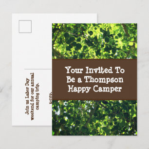 Invitación de hoja verde para reunión familiar en