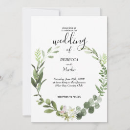 Invitación de hojas de eucalipto elegante hermosa