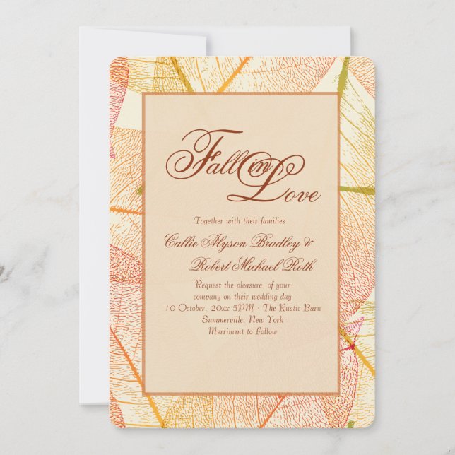 Invitación de Hojas de Otoño (Anverso)