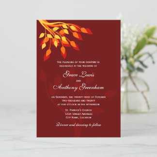 Invitación de hojas de otoño