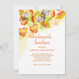Invitación de Hojas de Otoño en Acuarela