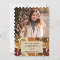 Invitación de Hojas de Otoño Foto 2