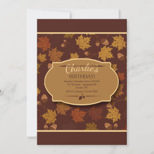 Invitación de Hojas de Otoño y Bellotas