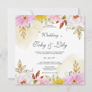 Invitación de hojas florales acuáticas