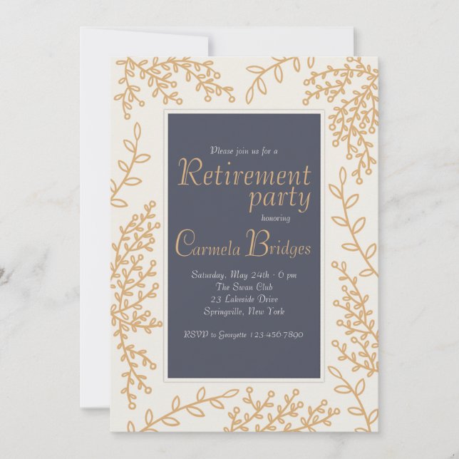 Invitación de hojas hechas a mano (Anverso)