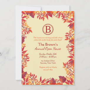Invitación de Hojas Rojas de Otoño