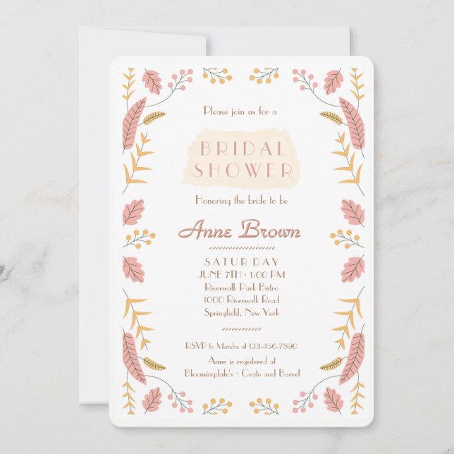 Invitación de hojas y bayas (Anverso)