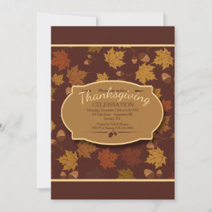 Invitación de hojas y maíz otoñales