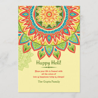 Invitación de Holi Feliz Amarillo