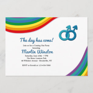 Invitación de hombre saliendo del armario