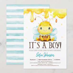 Invitación de Honey Bee Baby Shower Boy